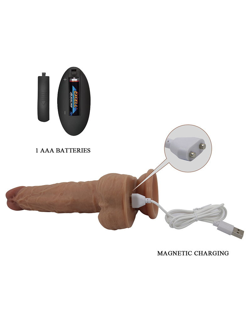 6: Pretty Love - Jonathan -Thrusting Lebensechte Skin Vibrator - Hellbraun