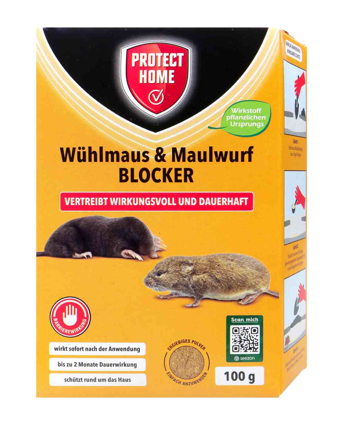 Protect Home Wühlmaus und Maulwurf Blocker, 100 g