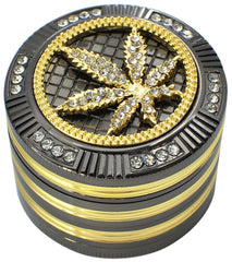 Metall Grinder Golden Leaf, 52mm, 4tlg.