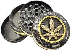 Metall Grinder Golden Leaf, 52mm, 4tlg.