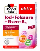 Doppelherz Jod + Folsäure + Eisen + B12, 45 er