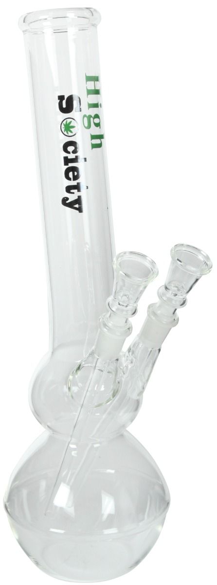 Kugel Glasbong double, clear 36cm