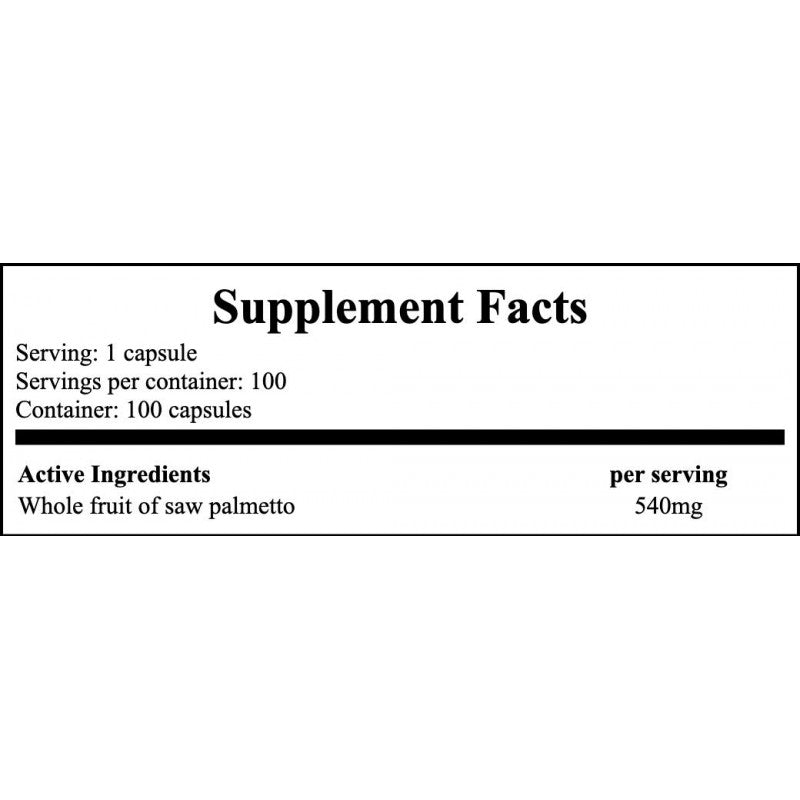 Saw Palmetto 540mg - 100caps.