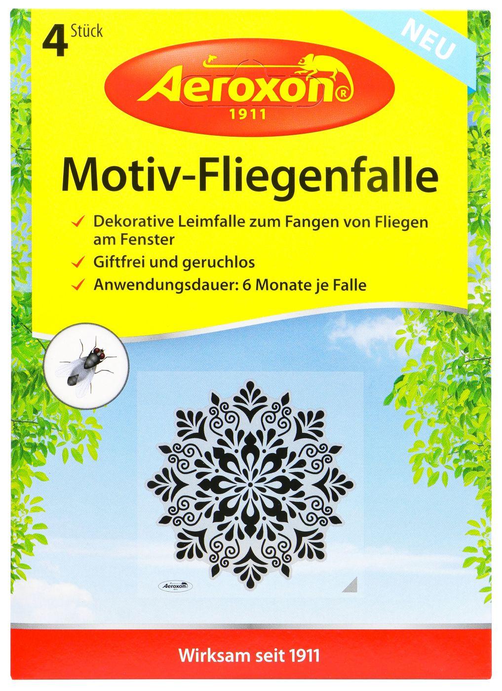Aeroxon Motiv-Fliegenfalle, Fenster, 4 er
