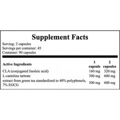 L-Carnitine Green Tea+CLA - 90caps.