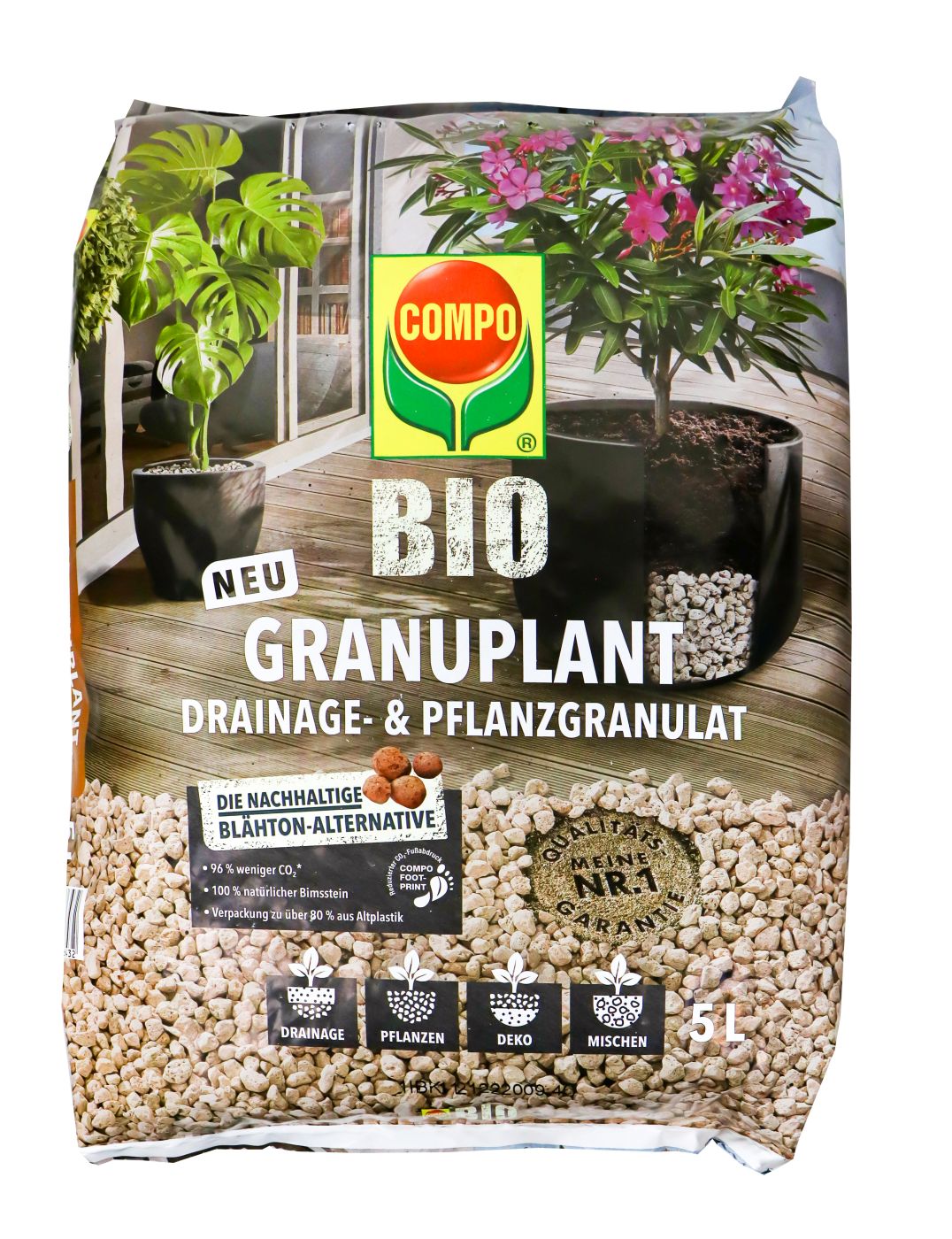 COMPO Bio Granuplant Drainage- & Pflanzgranulat, 5 l