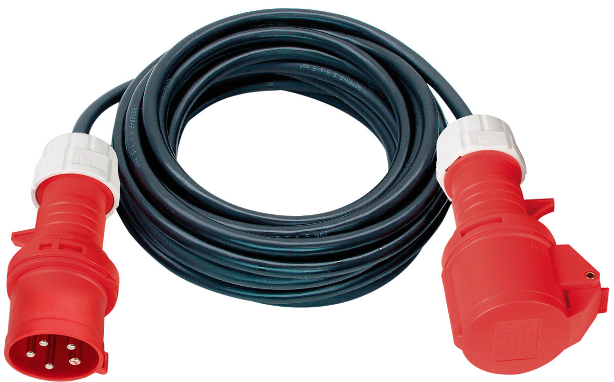 CEE Verlängerungskabel 5-polig 400 V/16A, 20m H05VV-F 5G1,5 schwarz IP44 - Produktbild