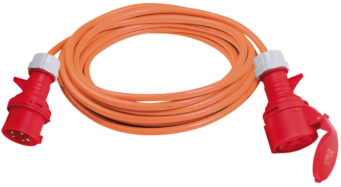 Verlängerungskabel (BREMAXX-Kabel), CEE-Kupplung und CEE-Stecker 400V/16A mit Phasenwender, 20m AT-N07V3V3-F 5G1,5 orange  - Produktbild