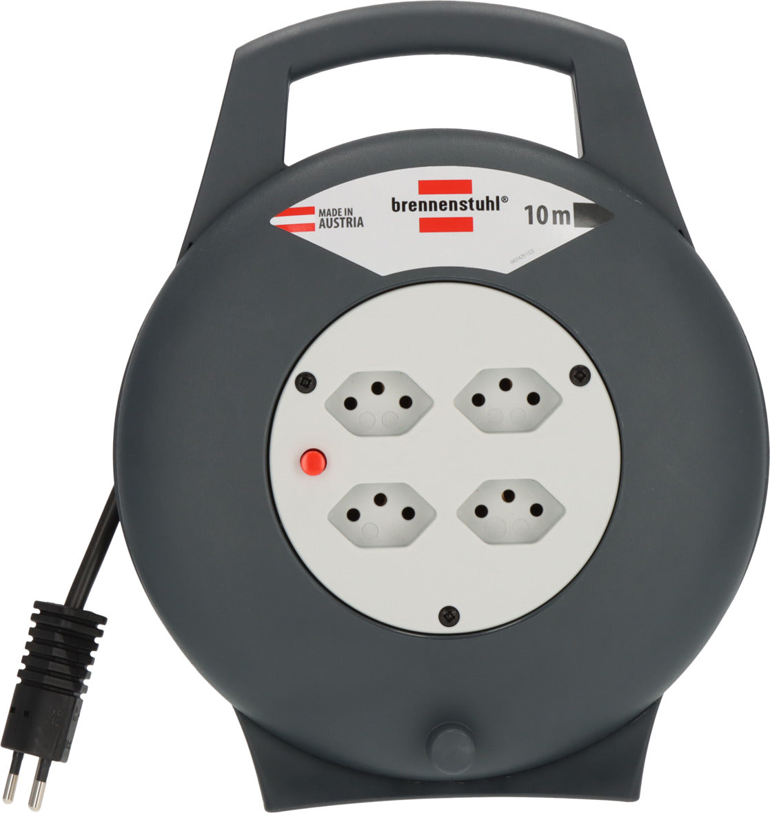 VL-X Vario-Line Kabelbox, 4-fach, schwarz/lichtgrau, Kabel 10m H05VV-F 3G1,0 *CH* - Produktansicht