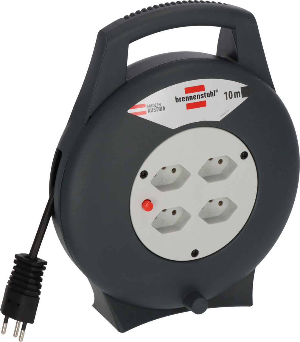 VL-X Vario-Line Kabelbox, 4-fach, schwarz/lichtgrau, Kabel 10m H05VV-F 3G1,0 *CH* - Produktbild
