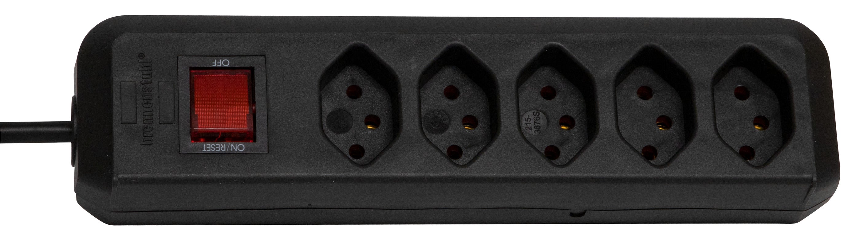 cleverLINE Steckdosenleiste 5-fach schwarz 1,5m H05VV-F 3G1,0 mit Schalter *CH* - Produktbild