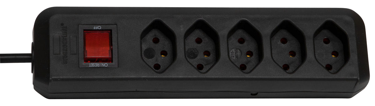 cleverLINE Steckdosenleiste 5-fach schwarz 1,5m H05VV-F 3G1,0 mit Schalter *CH* - Produktbild