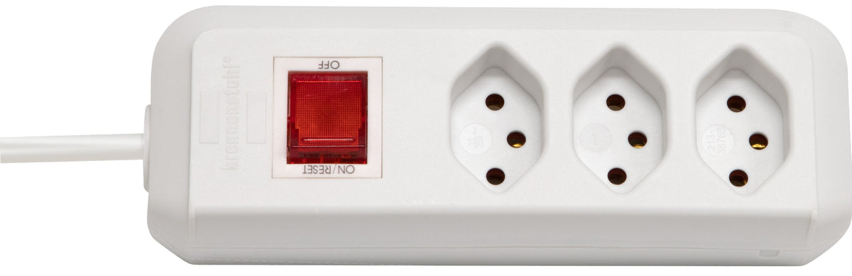 cleverLINE Steckdosenleiste  3-fach weiss 1,5m H05VV-F 3G1,0 mit Schalter *CH* - Produktbild