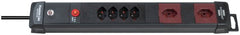 Premium-Line Technik Steckdosenleiste 4+2-fach schwarz/bordeaux 3m H05VV-F 3G1,5 2 Steckdosen mit spezieller 90°- Steckdosenanordnung *CH* - Produktbild