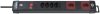 Premium-Line Technik Steckdosenleiste 4+2-fach schwarz/bordeaux 3m H05VV-F 3G1,5 2 Steckdosen mit spezieller 90°- Steckdosenanordnung *CH*