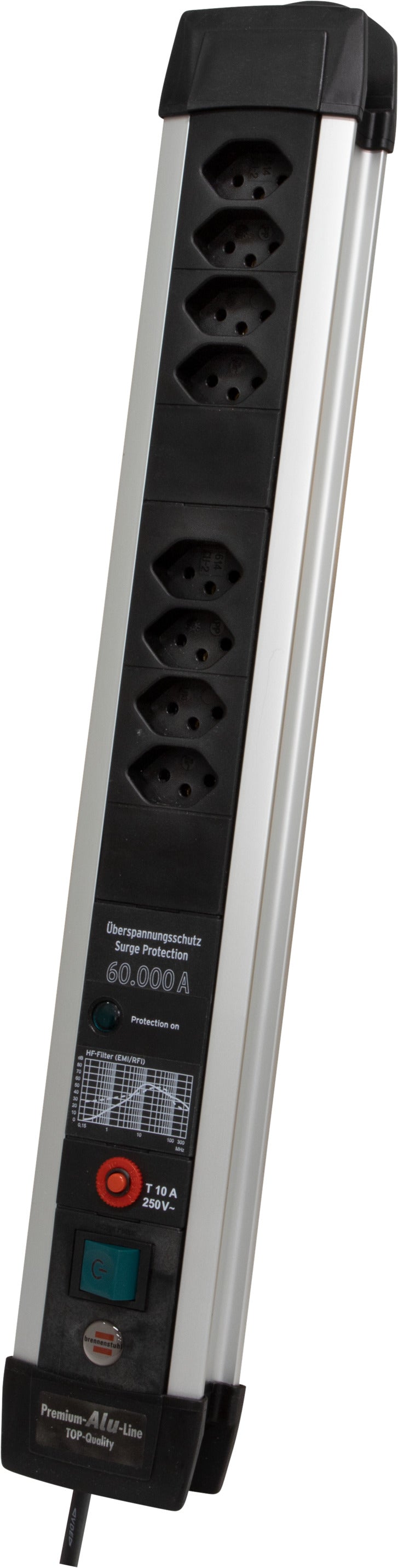 Premium-Protect-Line 60.000A Überspannungsschutz-Steckdosenleiste 8-fach 3m H05VV-F 3G1,5 *CH* - Produktbild