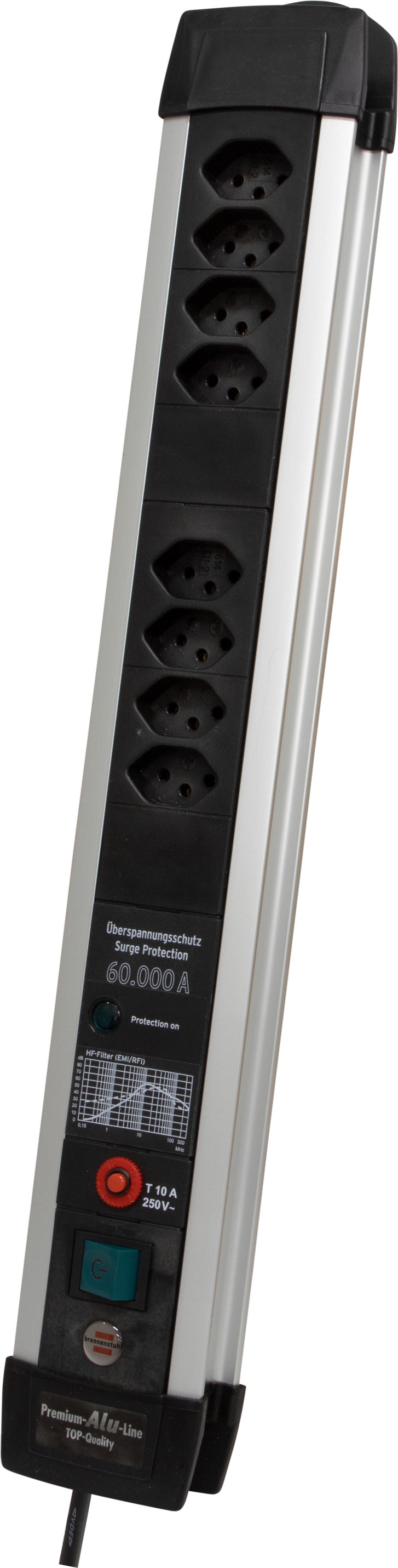 Premium-Protect-Line 60.000A Überspannungsschutz-Steckdosenleiste 8-fach 3m H05VV-F 3G1,5 *CH* - Produktbild