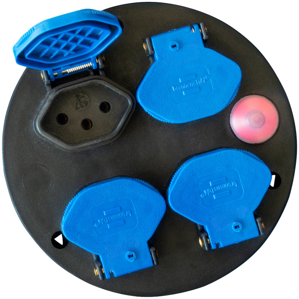 Steckdoseneinsatz-Montageplatte 4-fach IP21 mit Deckel *CH* - Produktbild
