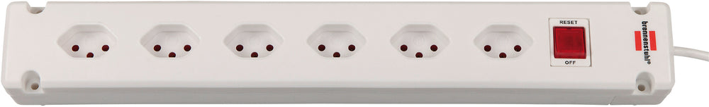Bremounta Steckdosenleiste 6-fach weiss 3m H05VV-F, 3G1,0 mit Schalter *CH* - Produktbild