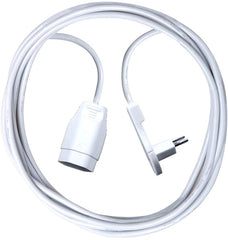 Kunststoff Verlängerungskabel, T12 Flachwinkelstecker, T13 Kupplung, Kabel 1m H05VV-F 3G1,0 weiss *CH* - Produktbild