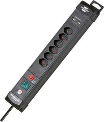 Premium-Line Steckdosenleiste mit 2x USB-Ladefunktion 6-fach schwarz 3m H05VV-F3G1,5 *CH*  - Produktbild