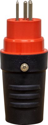 Stecker T15, 230V/400V/10A, rot/schwarz, IP55 