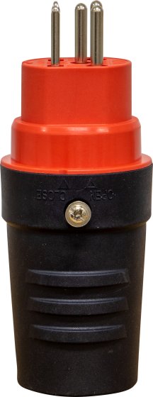 Stecker T15, 230V/400V/10A, rot/schwarz, IP55  - Produktbild