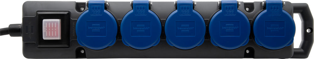 Super-Solid Steckdosenverteiler 5x T13 Steckdosen, T13 Stecker, 5m H07RN-F 3G1,5 anthrazit/blau, IP55 - Produktansicht