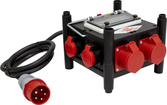 Kompakter Stromverteiler BSV 3 - FI/16, 3x CEE 400V/16A, 2x Typ T25 (IP55),  2x Typ T23 (IP55) *CH* - Produktbild