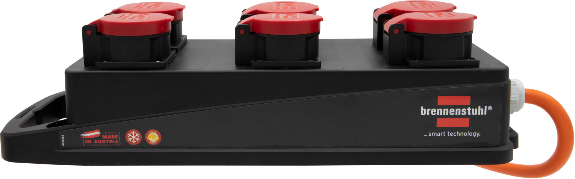 Portabler Stromverteiler BSV P T25/5 400V/16A, 6x T25 Steckdosen, Stecker T25, Kabel 2m N07V3V3 5G2.5 orange *CH*
 - Produktansicht