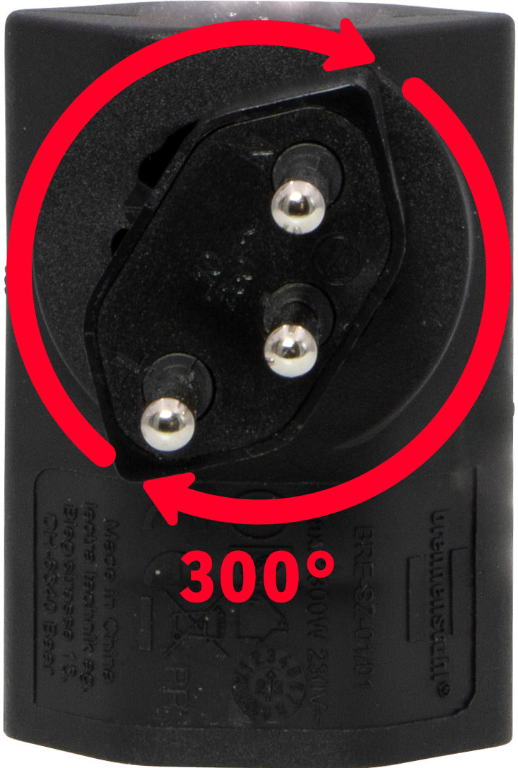 cleverLINE Winkeladapter schwarz, drehbar bis 300° *CH*  - Produktansicht