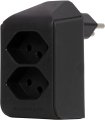 cleverLINE Abzweigstecker 2-fach schwarz, drehbar bis 300° mit Aufhänger *CH*  - Produktbild
