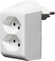 cleverLINE Abzweigstecker 2-fach weiss, drehbar bis 300° mit Aufhänger *CH*  - Produktbild