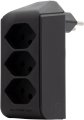 cleverLINE Abzweigstecker 3-fach schwarz, drehbar bis 300° mit Aufhänger *CH*  - Produktbild