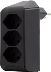 cleverLINE Abzweigstecker 3-fach schwarz, drehbar bis 300° mit Aufhänger *CH*  - Produktbild