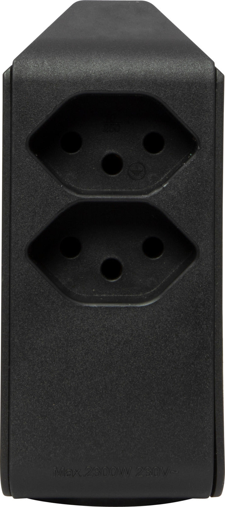 cleverLINE Abzweigstecker 2+1 fach schwarz, drehbar bis 300° mit Aufhänger *CH* 
 - Produktansicht