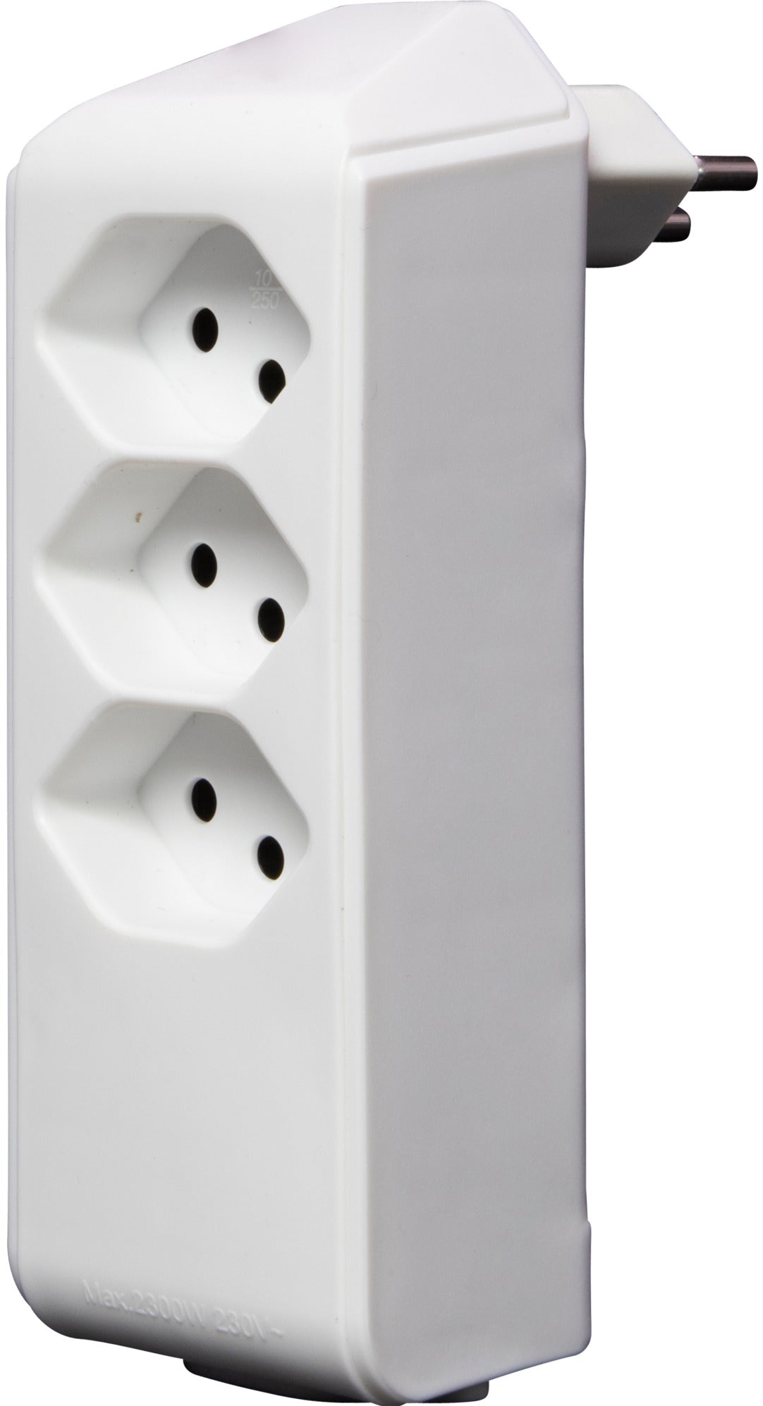 cleverLINE Abzweigstecker 3+1 fach weiss, drehbar bis 300° mit Aufhänger *CH* 

 - Produktbild
