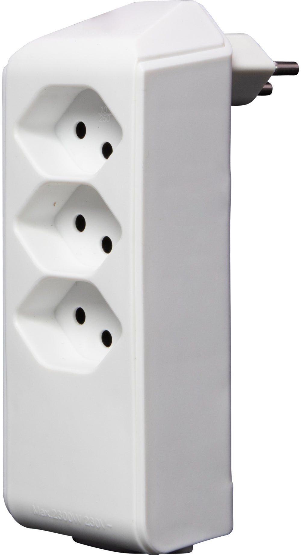 cleverLINE Abzweigstecker 3+1 fach weiss, drehbar bis 300° mit Aufhänger *CH* 

 - Produktbild