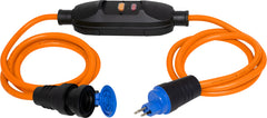 Verlängerungsleitung mit FI, 0.5m+0.5m N07V3V3-F3G1.5 orange IP55 *CH* - Produktbild