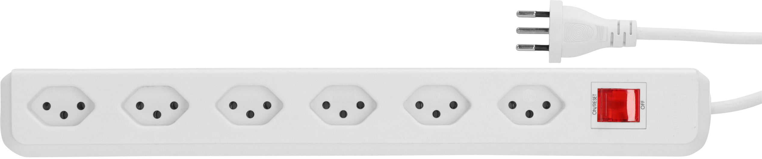 cleverLINE Steckdosenleiste 6-fach 90° weiss 3m H05VV-F 3G1,0 mit Schalter *CH*
 - Produktansicht