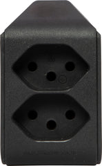 cleverLINE Abzweigstecker 2-fach schwarz, drehbar bis 300° ohne Aufhänger *CH*  - Produktansicht