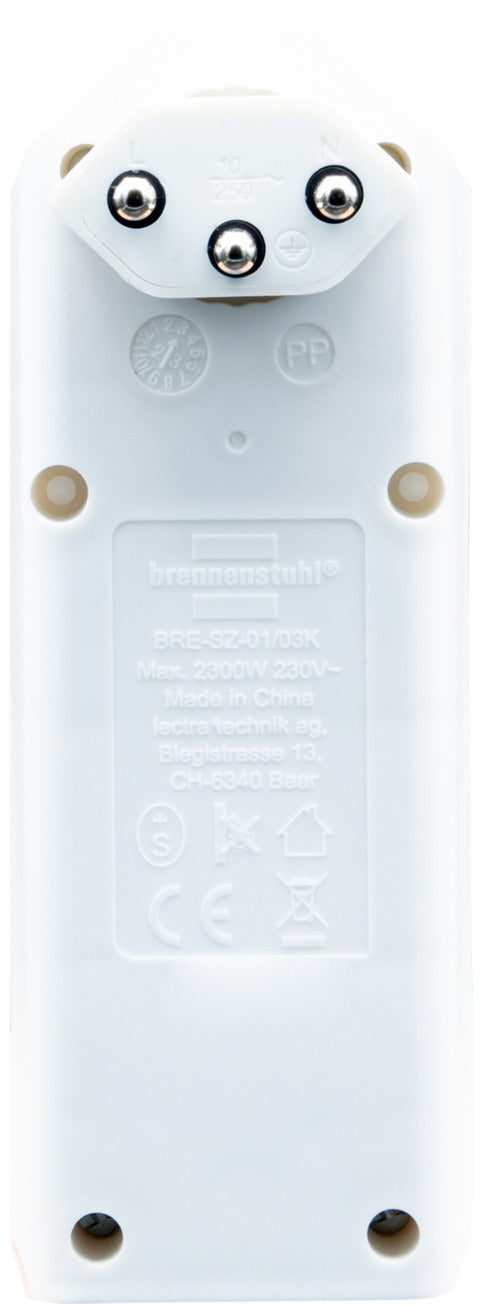 cleverLINE Abzweigstecker 3-fach weiss mit Schalter, drehbar bis 300° ohne Aufhänger *CH* - Produktansicht