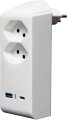 cleverLINE Abzweigstecker 2-fach weiss mit USB Typ-A und USB Typ-C, drehbar bis 300° ohne Aufhänger *CH* - Produktbild