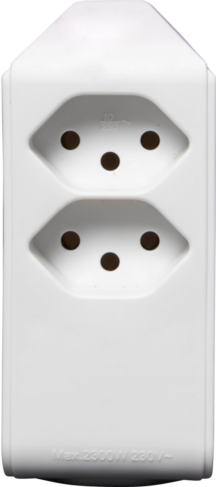 cleverLINE Abzweigstecker 2+1 fach weiss, drehbar bis 300° ohne Aufhänger *CH* 
 - Produktansicht