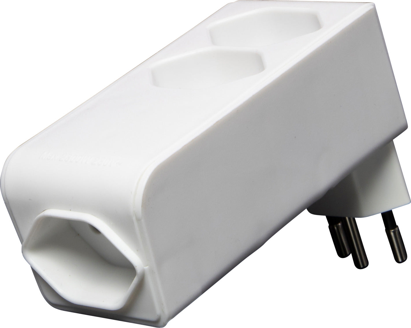 cleverLINE Abzweigstecker 2+1 fach weiss, drehbar bis 300° ohne Aufhänger *CH* 
 - Produktansicht