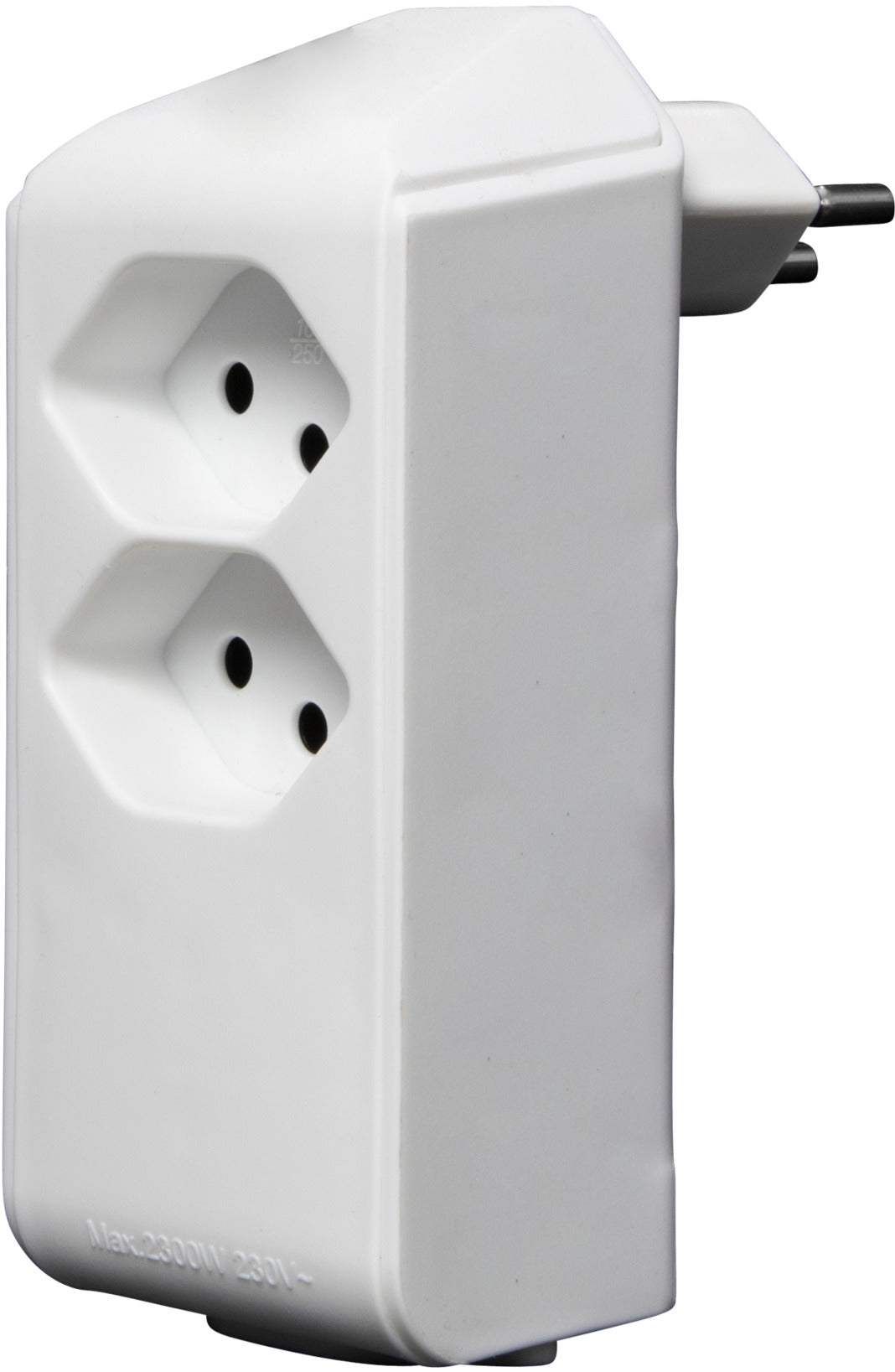 cleverLINE Abzweigstecker 2+1 fach weiss, drehbar bis 300° ohne Aufhänger *CH* 
 - Produktbild