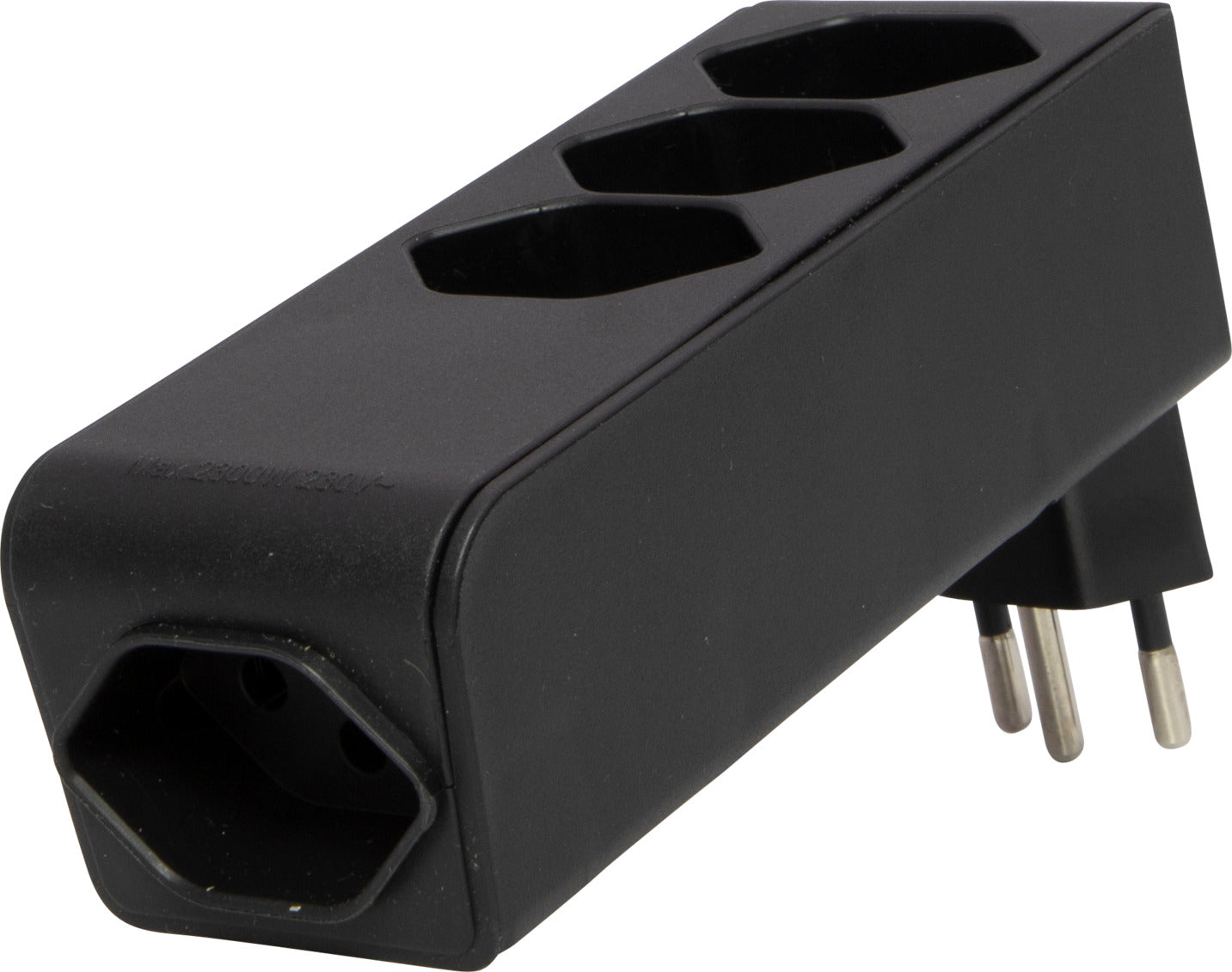 cleverLINE Abzweigstecker 3+1 fach schwarz, drehbar bis 300° ohne Aufhänger *CH* 

 - Produktansicht