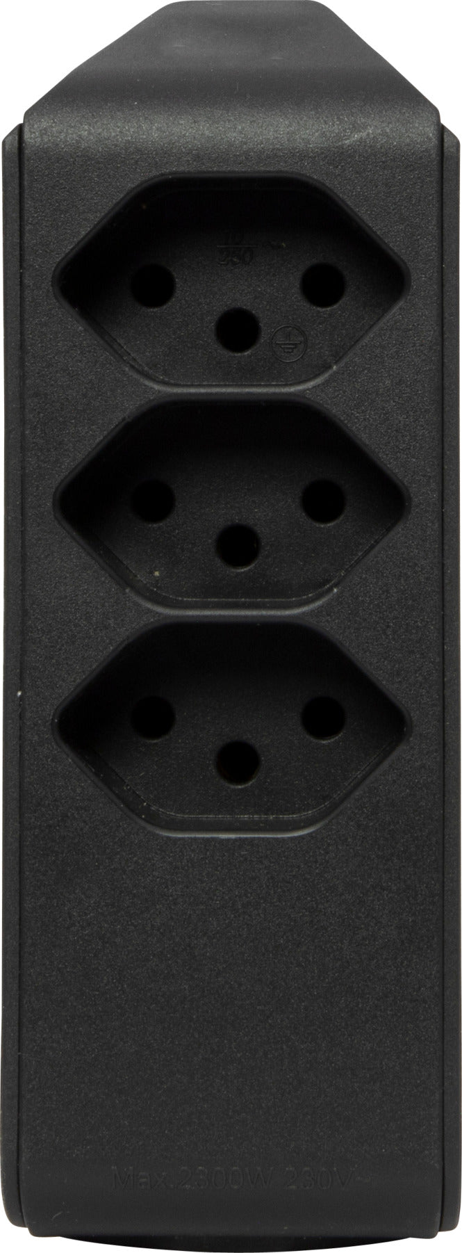cleverLINE Abzweigstecker 3+1 fach schwarz, drehbar bis 300° ohne Aufhänger *CH* 

 - Produktansicht
