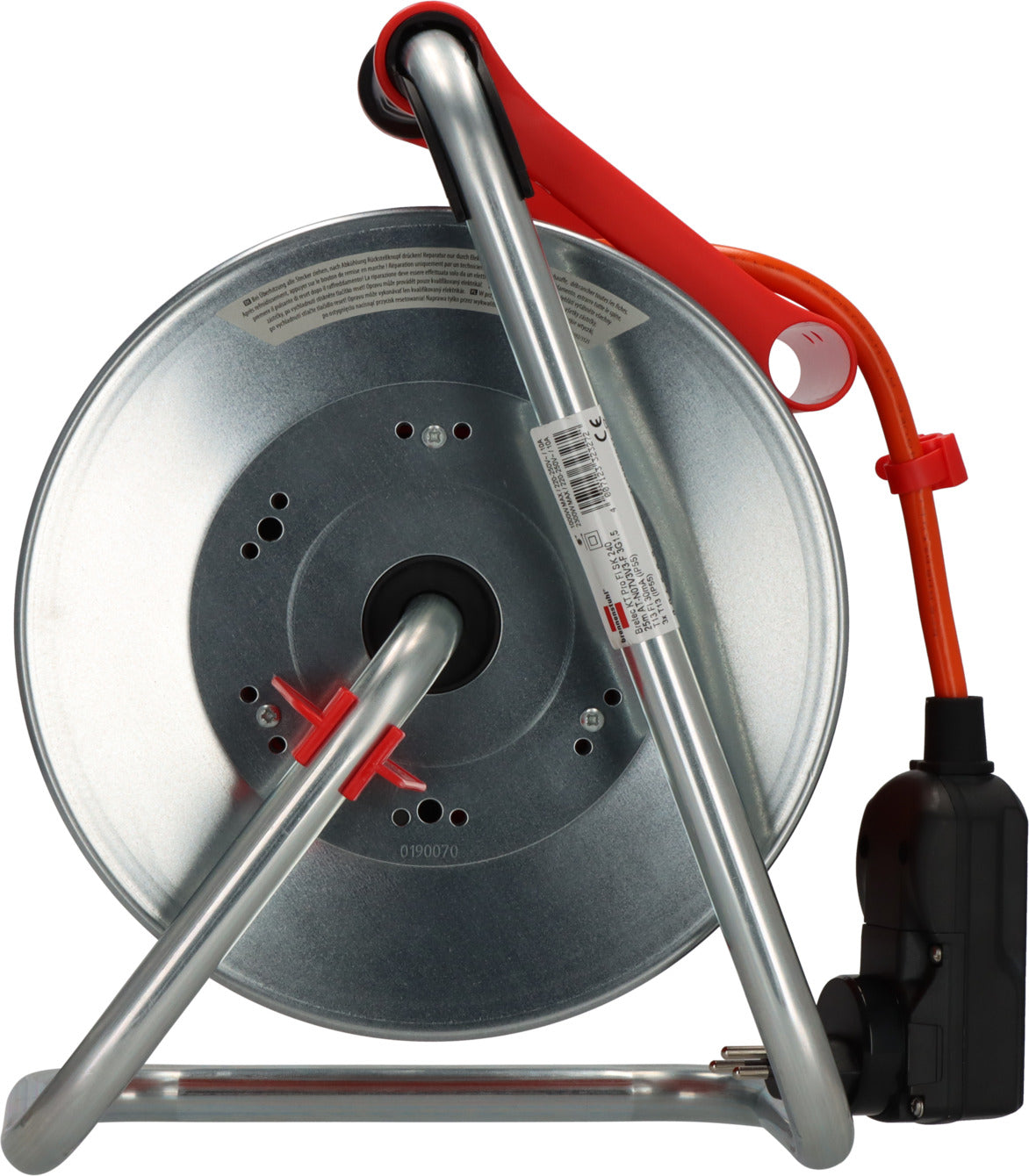 Garant® Kabeltrommel SK 240 mit Bretec und PRCD (30mA), 3x T13 (IP55), 25m AT-N07V3V3-F 3G1,5 orange - Produktansicht