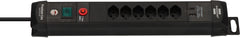 Premium-Line Steckdosenleiste 6-fach mit USB C PD 30W und USB A 18W schwarz 3m H05VV-F 3G1,5 - Produktbild